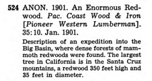 California coast redwood (Sequoia sempervirens (D. Don) Endl.) An annotated bibliography to and including 1955. pg 58