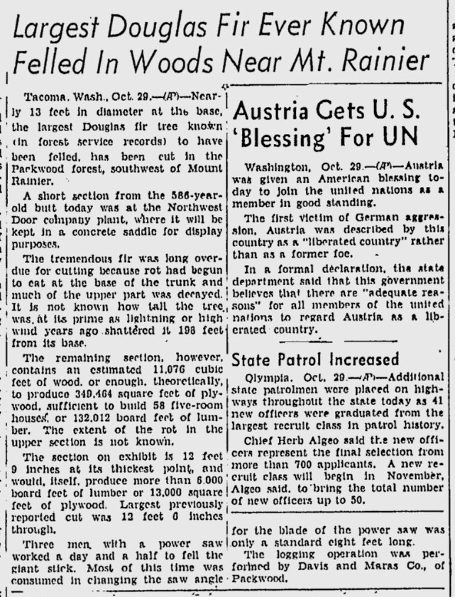 Lewiston Morning Tribune - Oct 30, 1946 pg 6.